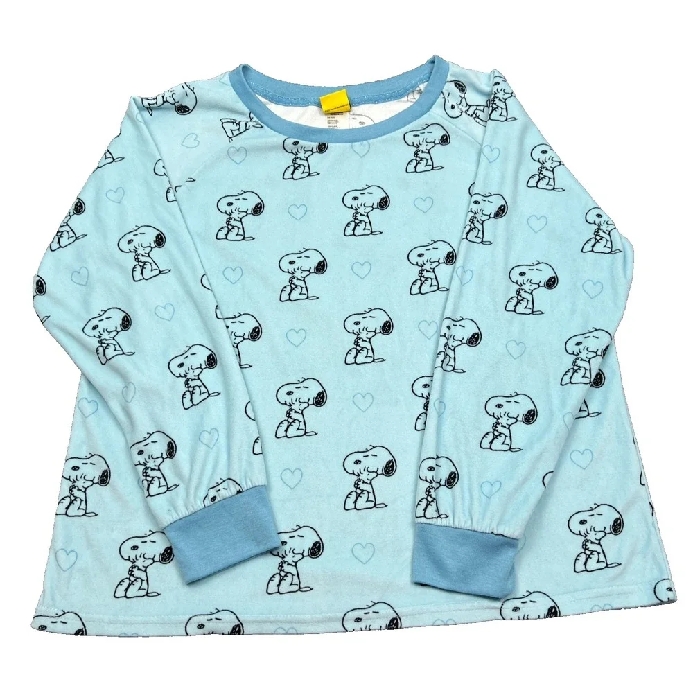 Peanuts Snoopy Woodstock Pajama Top Girls Large 12/14 Long Sleeve Sleep Shirt